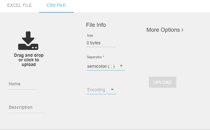 CSV Datasets wizard