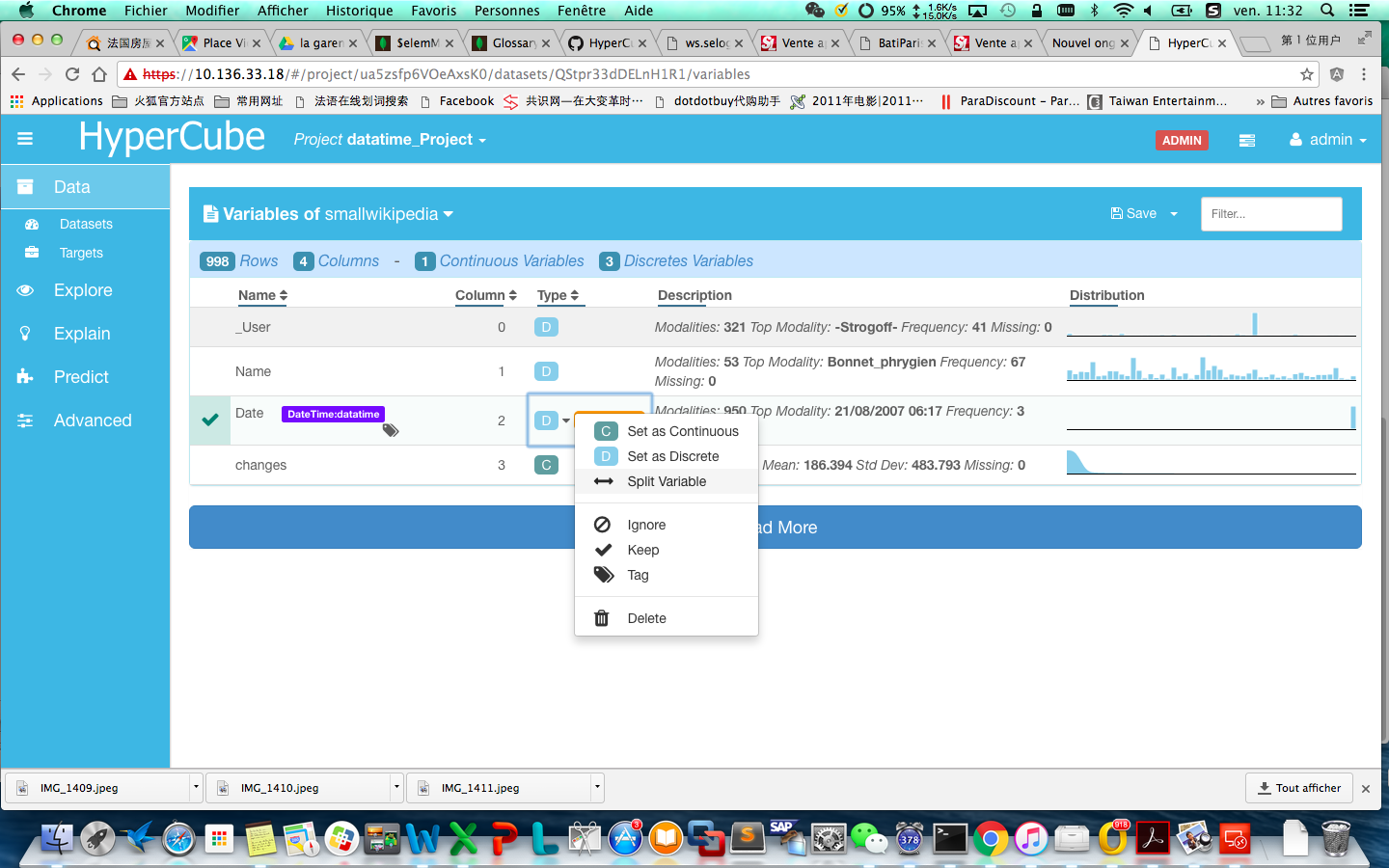 menu split variable